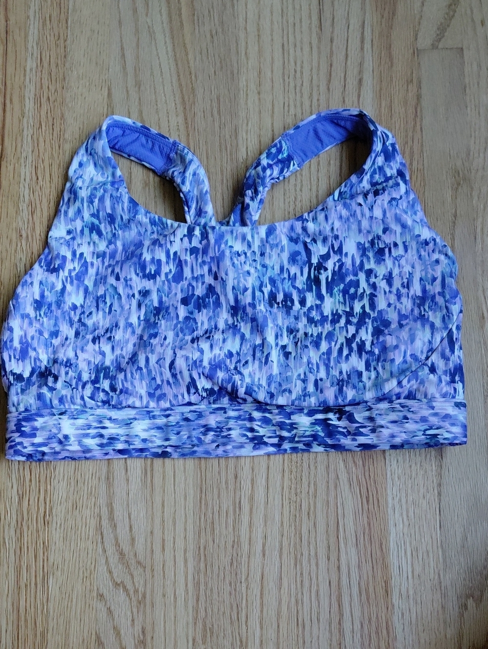 Athleta Blue Abstract Print Sports Bra